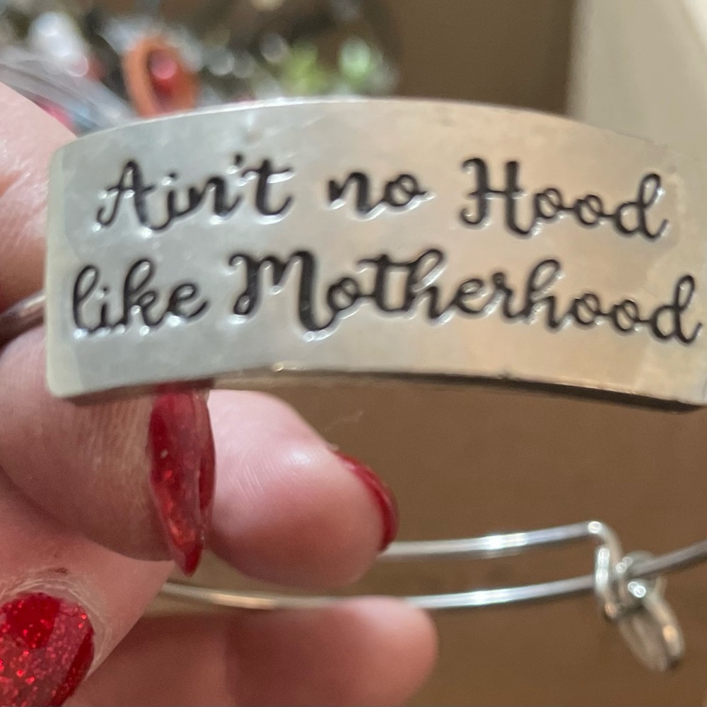 6/$20 Silver Bracelet with Engraved Quote